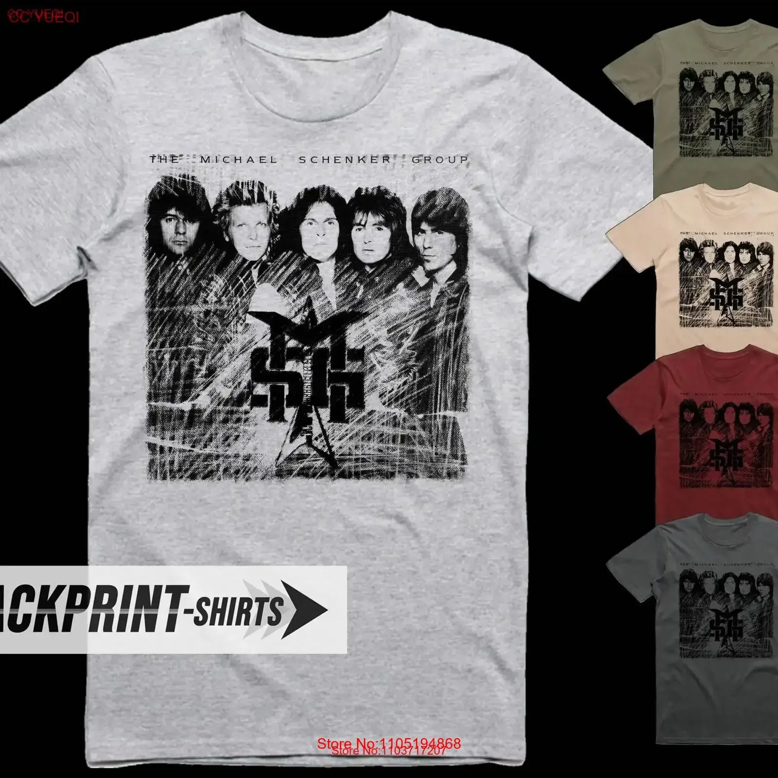 

Michael Schenker Group V1 Poster T Shirt cotton Men's all sizes S 5XL 18 colors band album cover vintage Washed graphic Soft