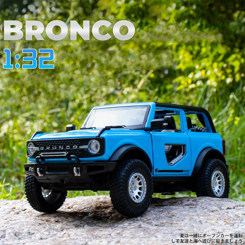 

2021 Mustang Bronco 1:32 Diecast Alloy Model Car Miniature Metal Vehicle Off-Road Children Collectible Gifts for Boys Hot Toys