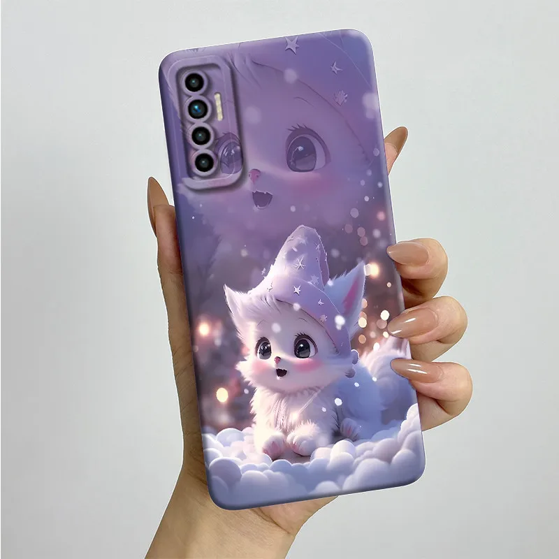 For Tecno Camon 17P Case Camon17p CG7 CG7n Square Edge Casing Sweet Painted Fashionable Full Cover Camera Protection Soft cases