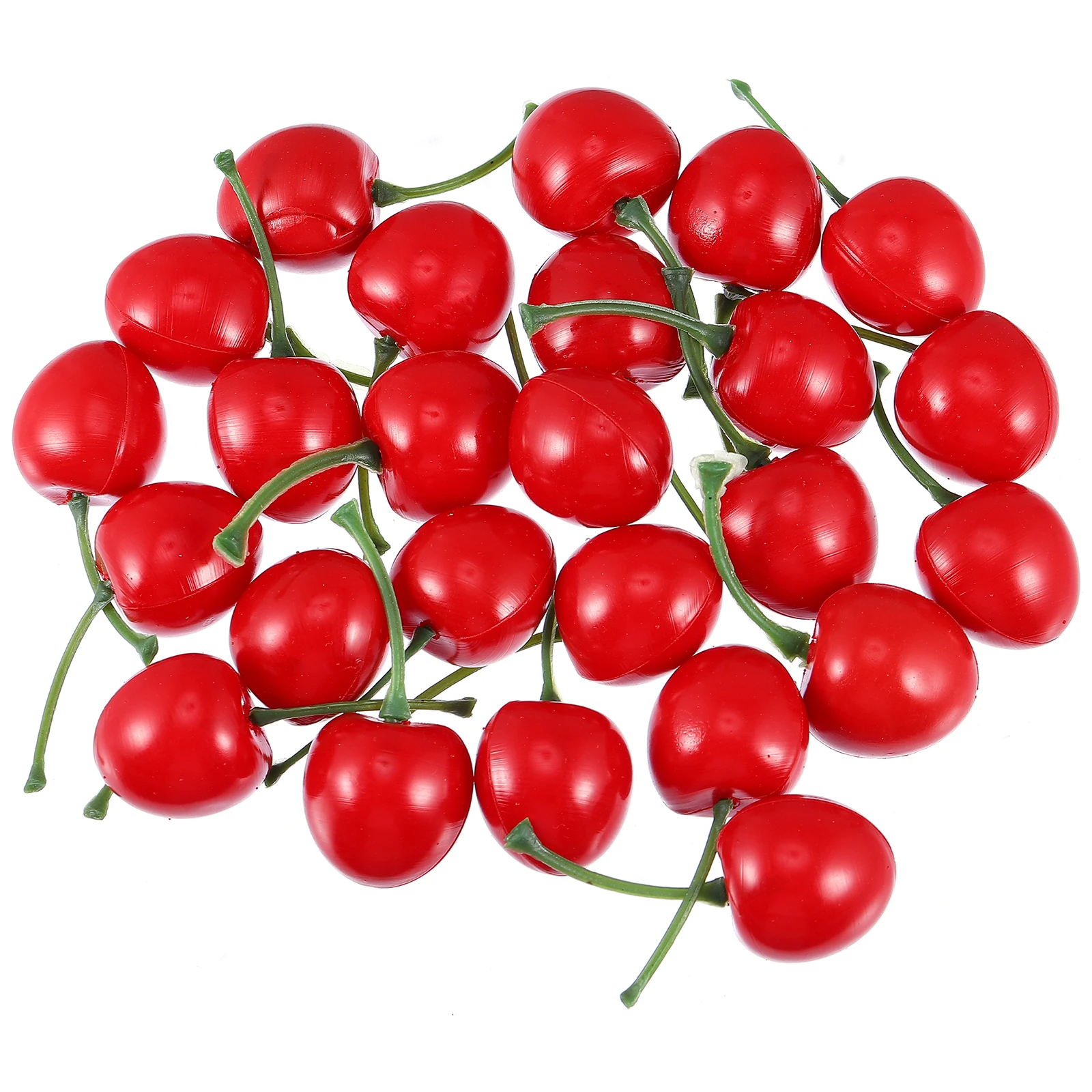 

25 pcs Simulation Cherry naments Bright Realistic Shape Home Decor Photo Props Craft Materials Window Display Artificial