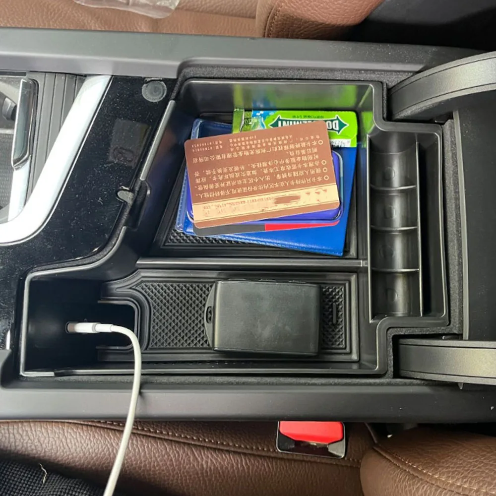 Auto Mittelarmlehne Aufbewahrungsbox Halter für Volvo XC60 XC90 S90 V90 S60 V60 V90 Mittelkonsole Organizer Aufräumen Zubehör – Detail 5