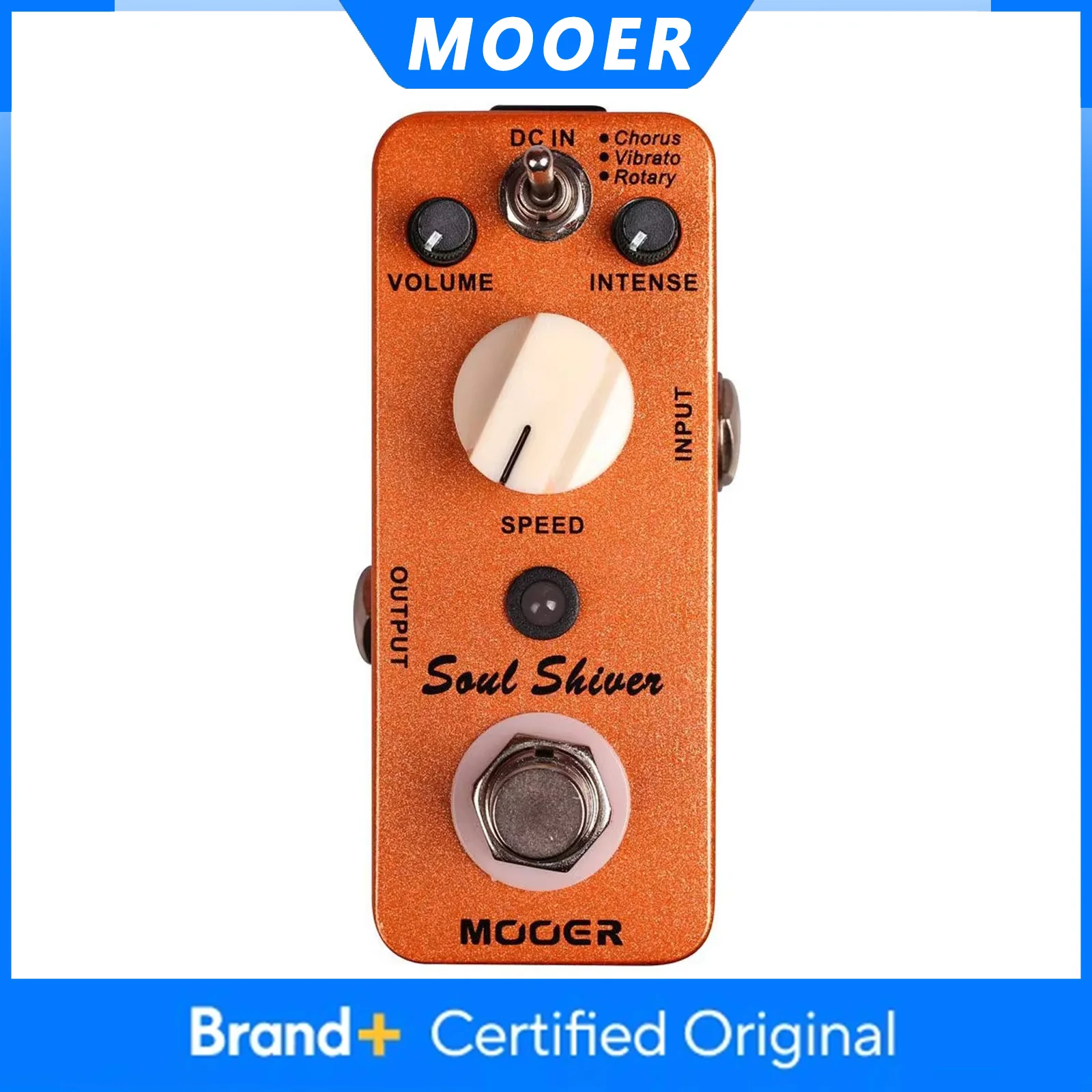 

Гитарная педаль модуляционных эффектов MOOER Soul Shiver, 3 режима: Chorus/Vibrato/Rotary, мульти-модуляция, классический звук 60-х, True Bypass