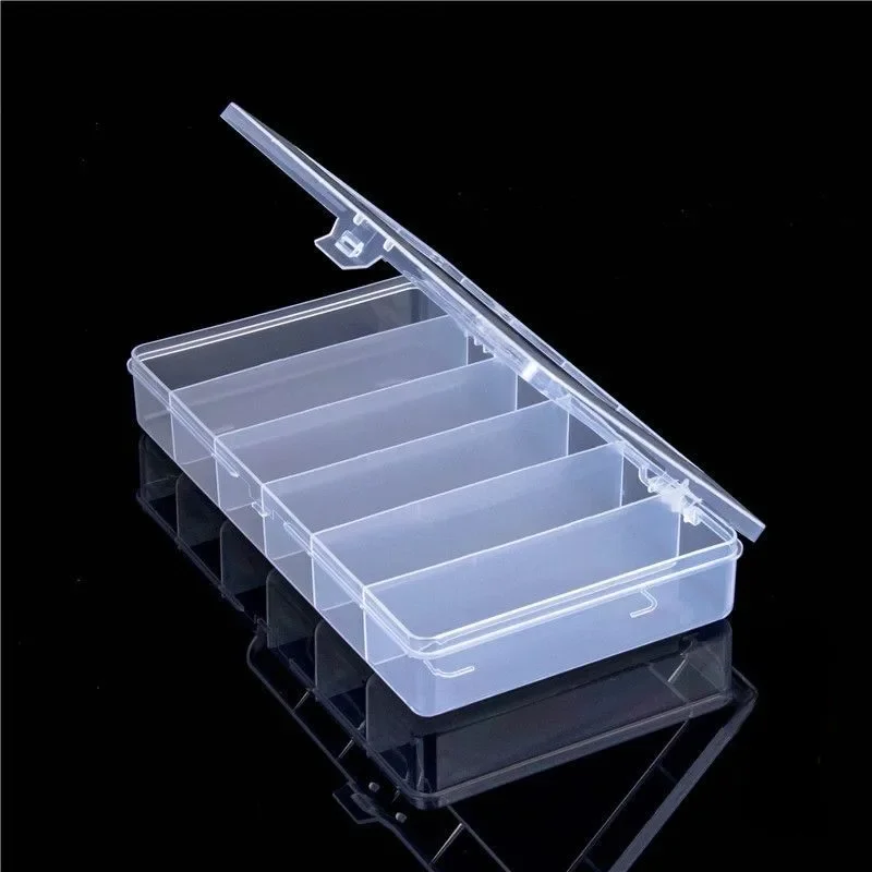 6 Grid Rectangular Storage Box PP Plastic Transparent Box Lure Fishing Gear Storage Containers Pearl Jewelry Hardware Tools