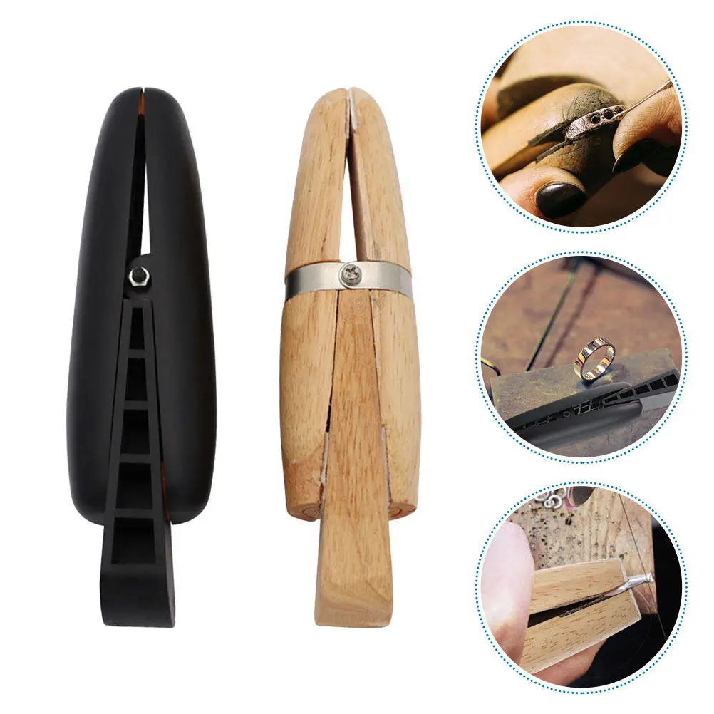 

2Pcs Ring Clamp Wooden Plastic Polishing Repairing Rings Vices Jewelry Making Tools Stone Setting Engraving Ring Fixing Clip