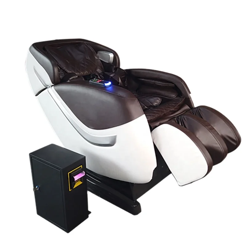 Luxury Cheap Commercial Recliner Coin Operated Sl Track Foot Shiatsu Electric 3D 4D Full Body Vending Massage Chair