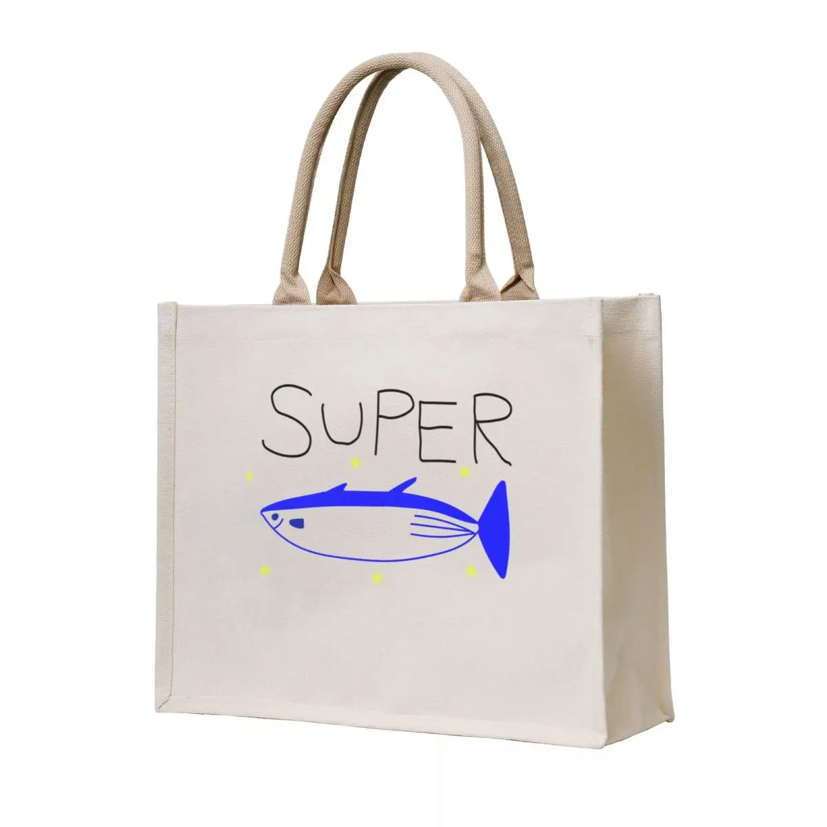 

super tuna fish blue Tote Bag eco bag folding shoping bag shopper women canvas cute tote