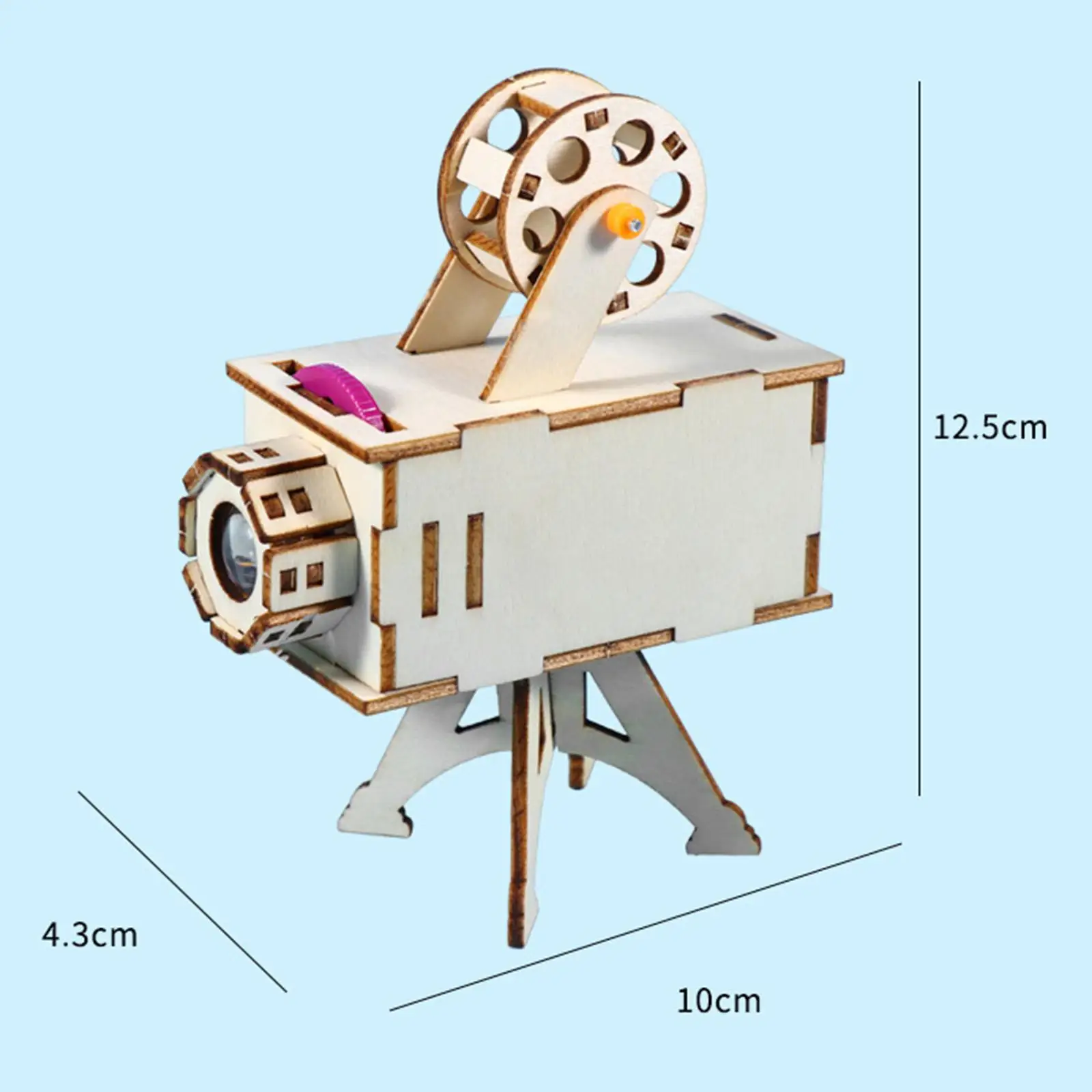 Kits de construcción de madera para niños, proyector, juguete de experimento, ensamblaje, rompecabezas 3D