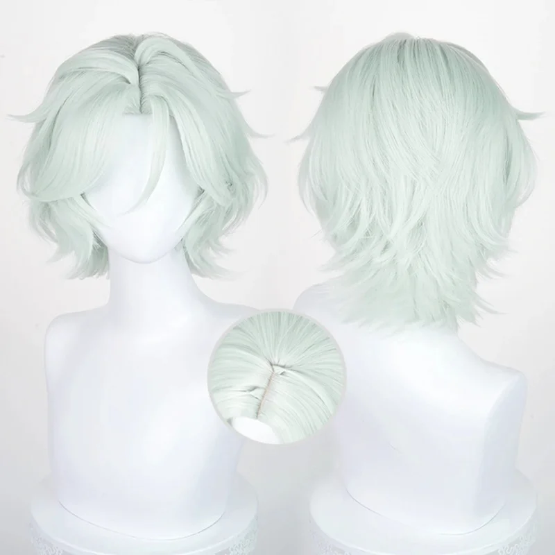 CyGame Genshin Impact Ifa شعر مستعار تأثيري أنيمو Tlalocan NATLAN Ifa خاص أزرق رمادي شعر قصير لحفلة الهالوماس الكبار النساء الرجال