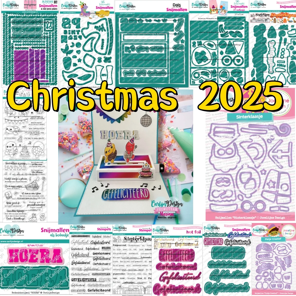 

Christmas 2025 Celebration Carton Postage Turtles DIY Metal Cutting Dies Clear Stamps Hot Foil for DIY Making Card Craft New