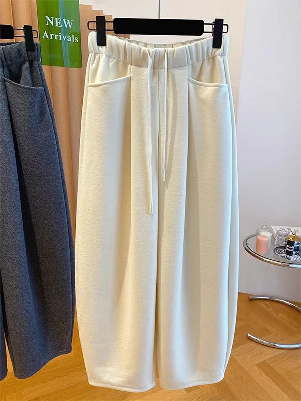 

Модные свободные спортивные брюки больших размеров (до 300 фунтов) на флисовой подкладке в корейском стиле для осени и зимы