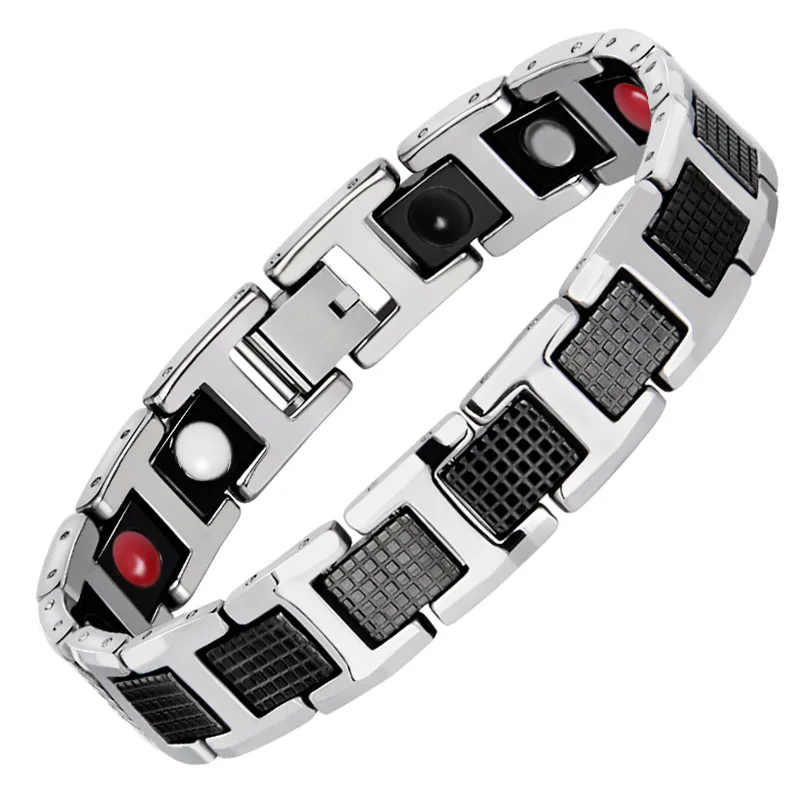 Tungsten Steel Energy Bracelet Germanium Anti-fatigue Titanium Steel Men's Anti-radiation Health Bracelet