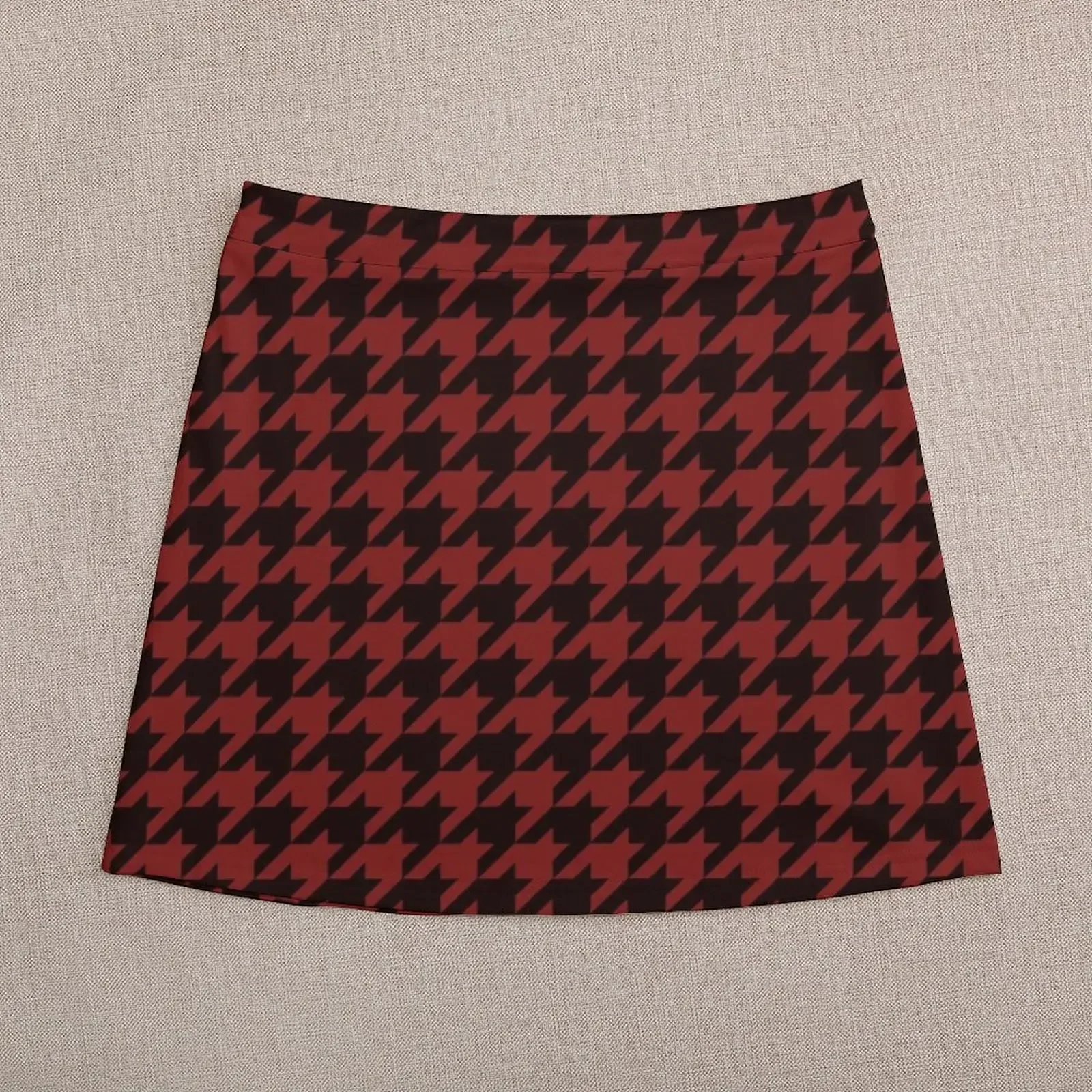 Anias Plaid Matching Red & Black Houndstooth รายละเอียดขนาดใหญ่กระโปรงมินิเสื้อผ้าหรูหราเกาหลีเสื้อผ้าสไตล์เกาหลี