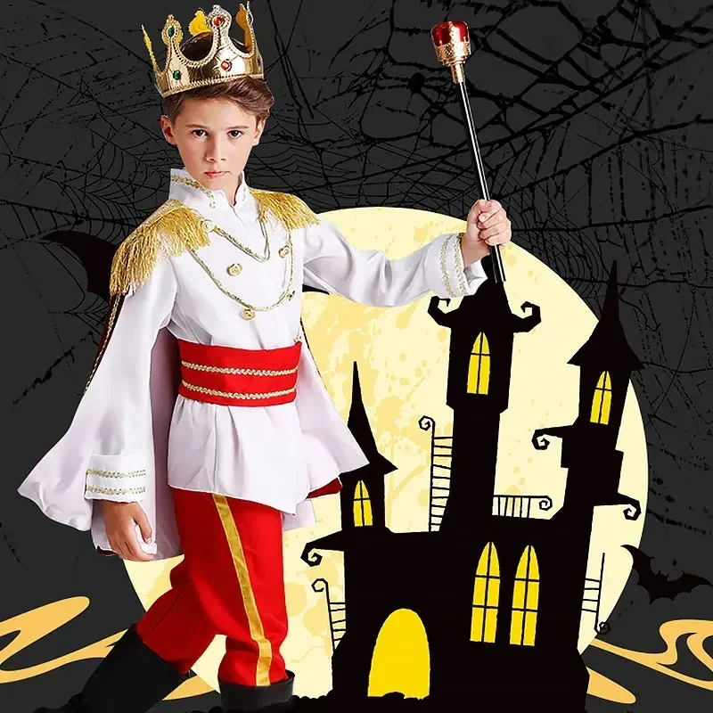 Seven Piece Halloween Children's Role Playing King Costume Fantasy European Royal Costume Christmas Gift Set