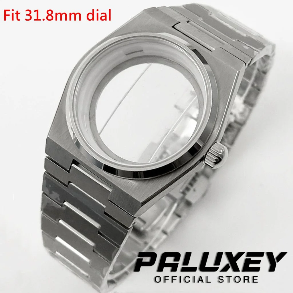 PRX NH35 40MM met zilveren ring saffierkristal gecanneleerde bezel horlogekasten onderdelen voor PRX Super Player NH34 NH35 NH36 NH38 beweging - afbeelding 1