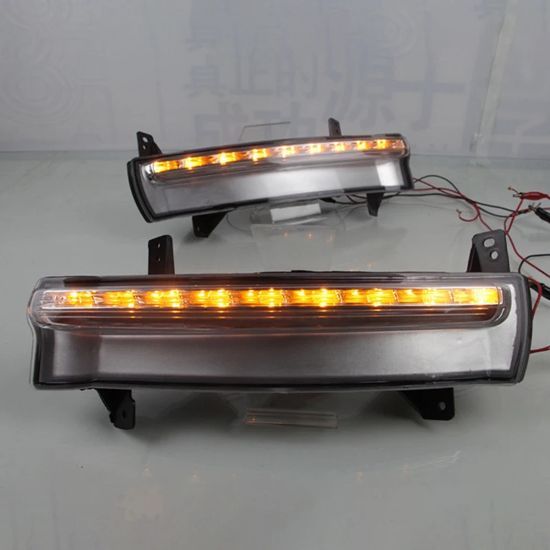 2PCS Daytime running light For Jeep Compass 2017 2018 2019 dynamic yellow turn Signal Light style Relay 12V LED car DRL fog lamp