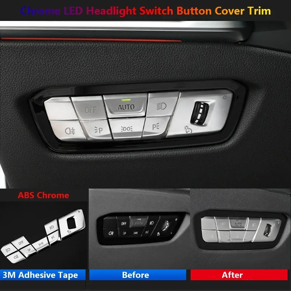 

For BMW 3 Series G20 G28 G80 Patch Interior Protector Cover Accessories ABS Car Headlight Light Switch Panel Button Sticker Trim