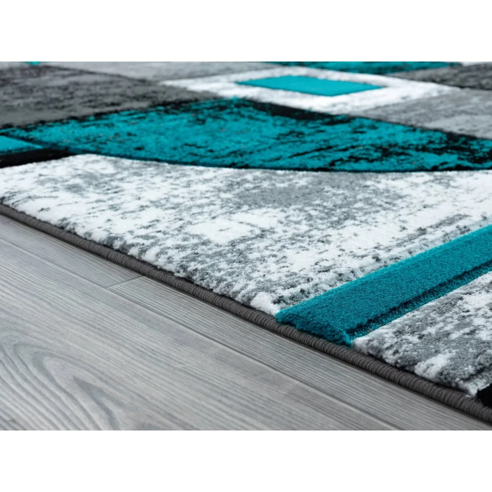 United Weavers Drachma Attica Modern Abstract Accent Rug, Turquoise, 2'7 x 4'2