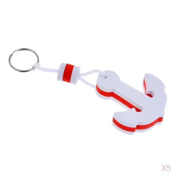 Novelty Floating Key Ring White EVA Anchor Safety Keychain Float for Boat Mini and Fishing Accessories