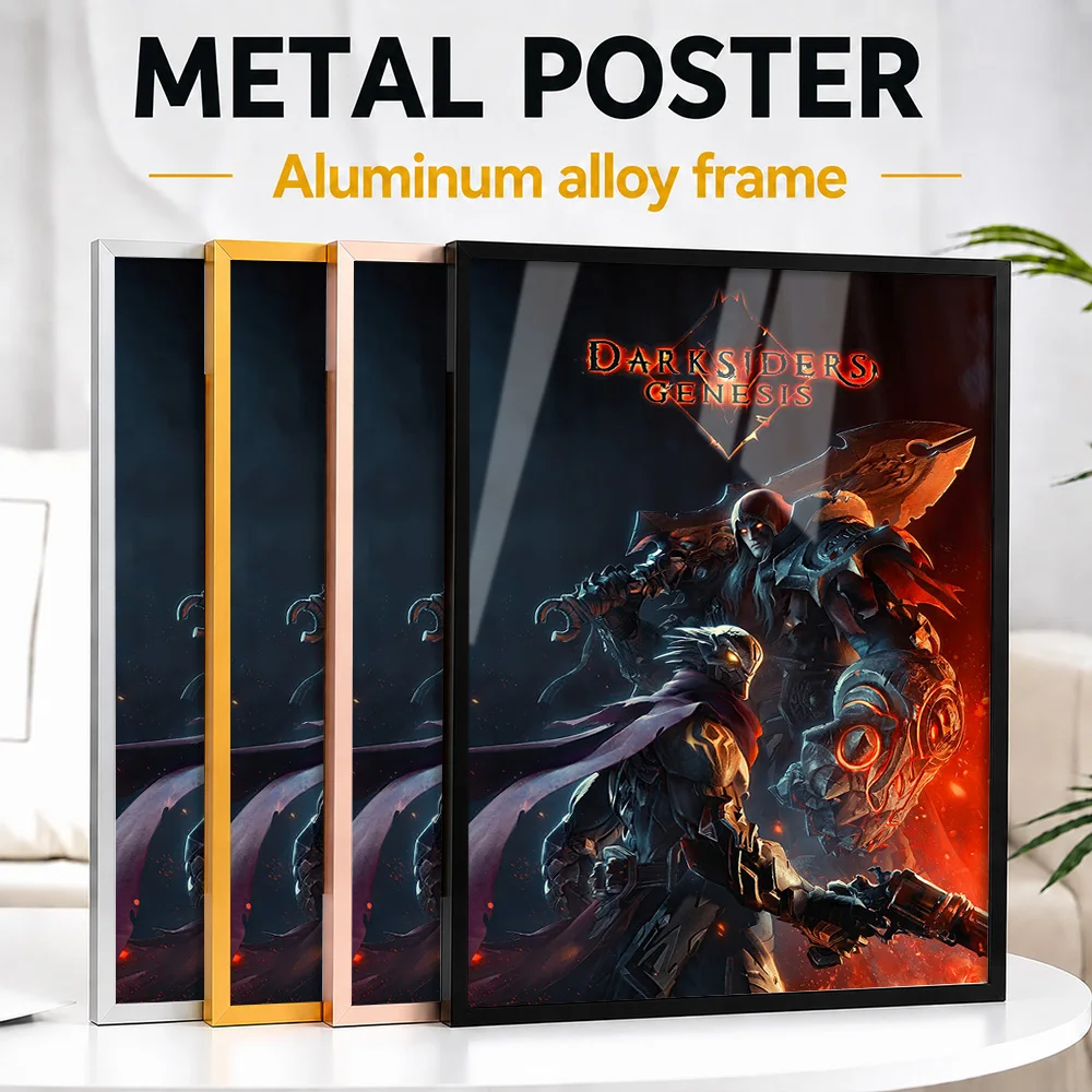 Darksiders Genesis Video Game Metal Poster With Aluminum Alloy Frame Personalized Painting Style Wall Art For Entertainment Room