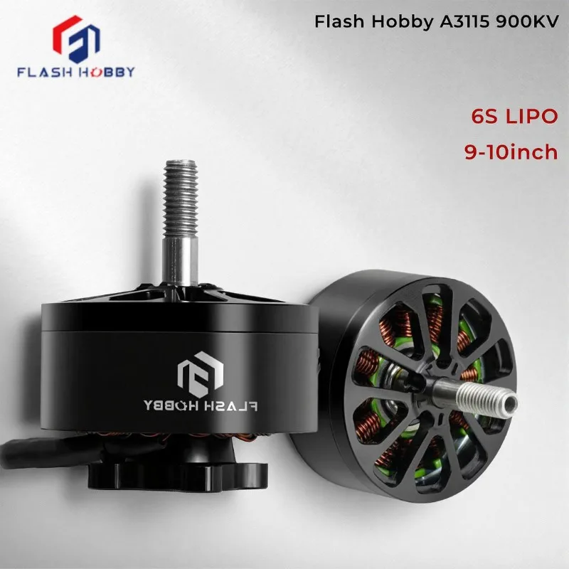 

4 Pieces Flash Hobby A3115 3115 900KV Brushless Motor 6S LIPO for FPV Freestyle 9inch 10inch Long Range Cinelifter Drone Model