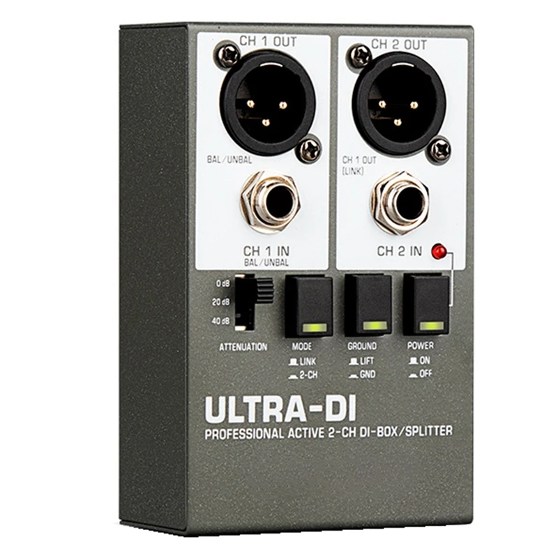 New DI Box Audio Active 2-Channel High Frequency Interference Guitar Instrument for Stage Audio Isolator-ELEC