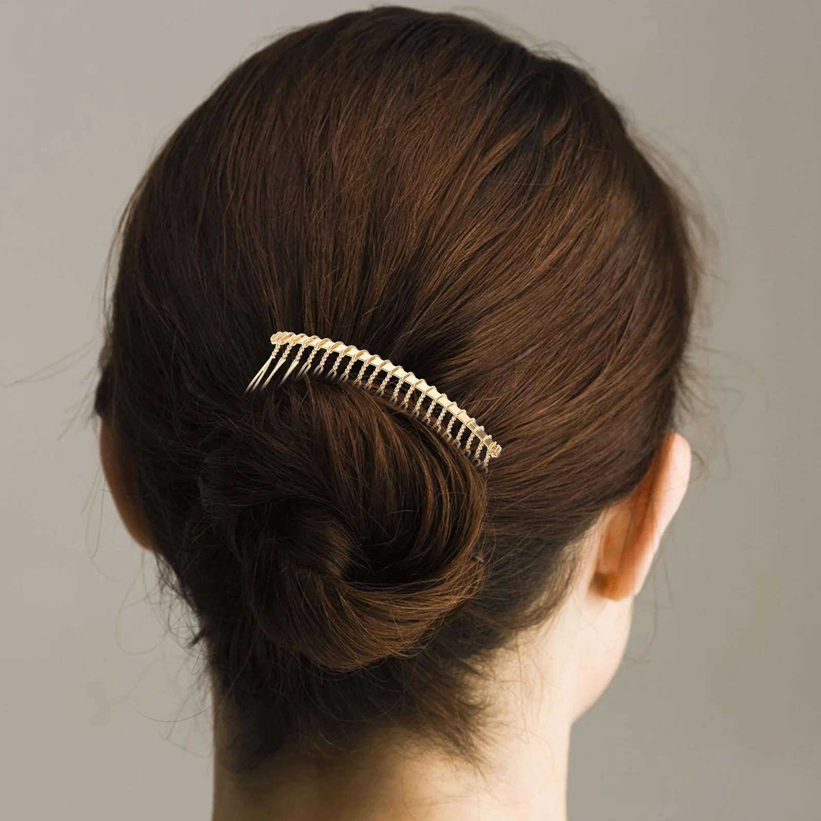 

12pcs Metal Wire Hair Combs 20-Teeth Smooth Teeth Matte Black Gold Silver Portable For Updo Bun Chignon Styling Wedding Bridal