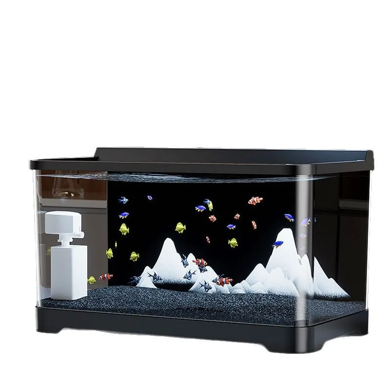 

Аквариум пластиковый прозрачный ленивый аквариум для золотых рыбок гостиная балкон домашний ландшафтный дизайн маленький и средний