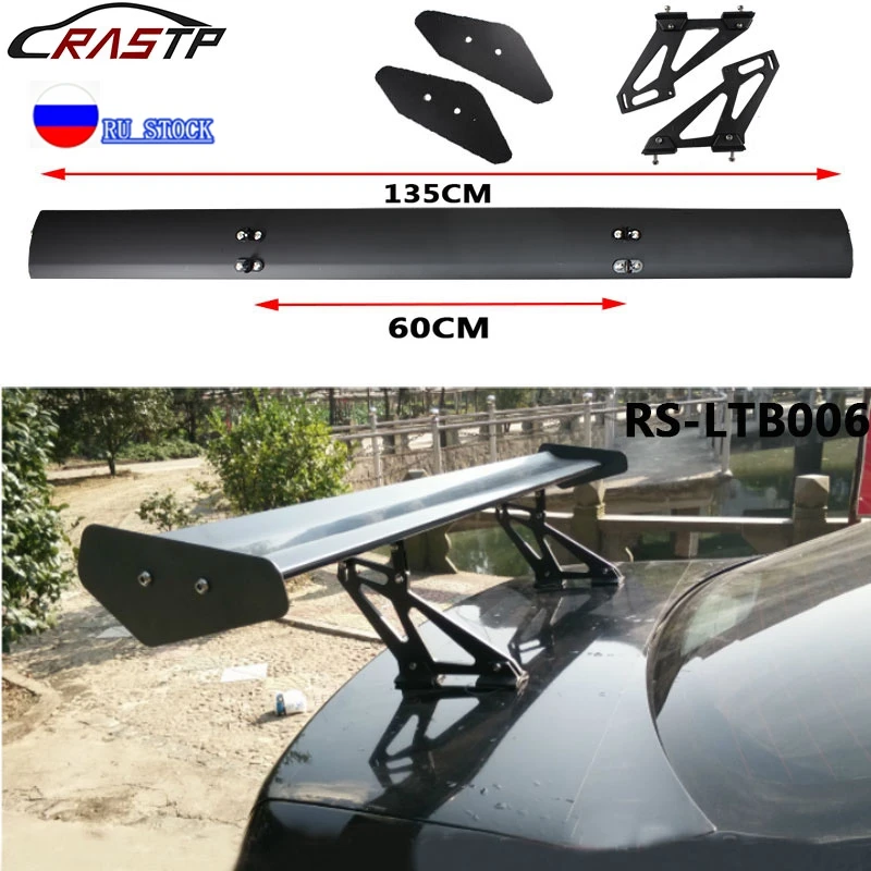 Universal 135cm Lightweight Aluminum Car Spoiler Wing Small Model GT Carbon Fiber Without Perforation Tail Decoration RS-LTB006