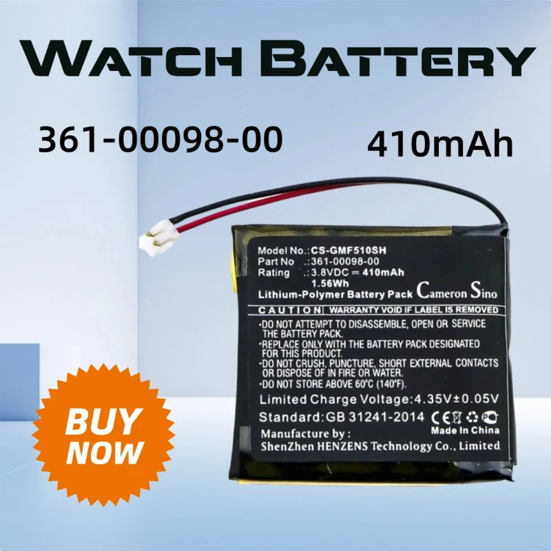 

3.8V 410mAh for Garmin Fenix 5X Running Watch Battery 361-00098-00