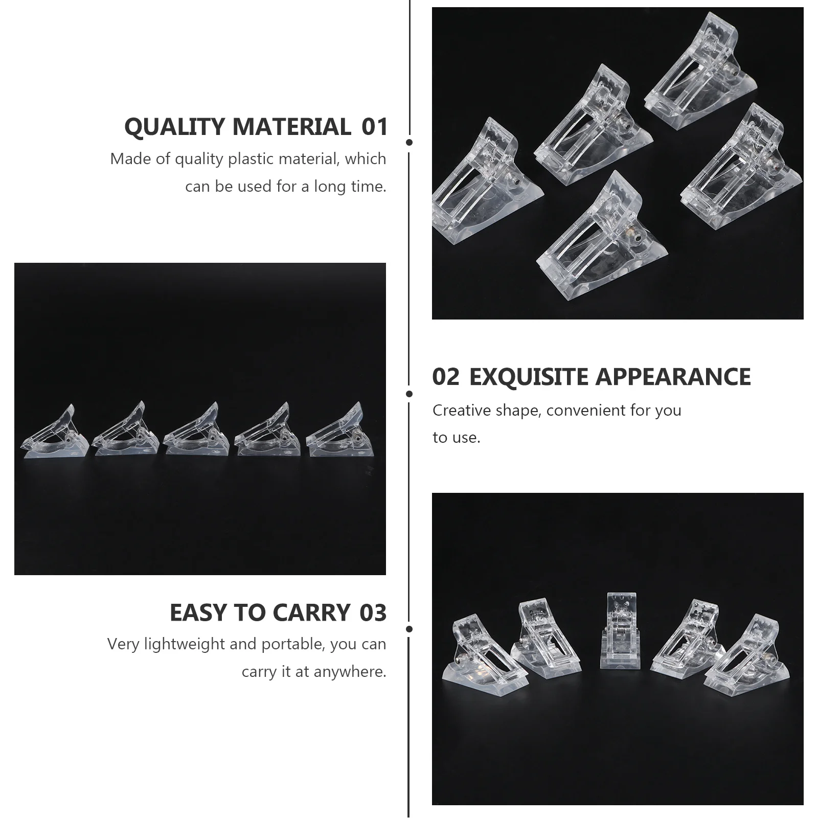 10 قطعة مقاطع قالب الأظافر مانيكير تثبيت المشابك ل نقع قبالة هلام البولندية الأشعة فوق البنفسجية بقايا إزالة خفيفة الوزن دائم مسمار الفن تشكيل #2