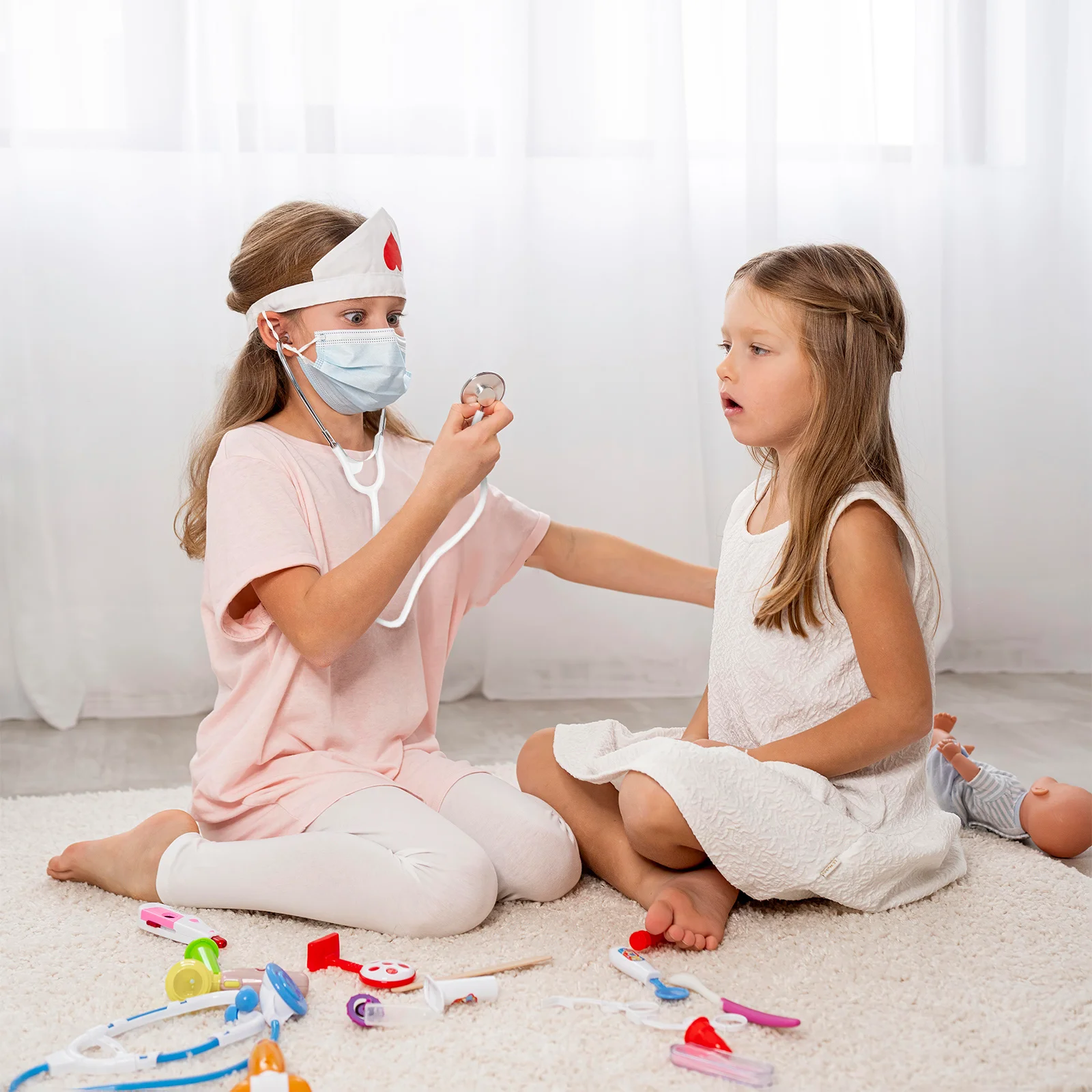 1pc crianças simulação enfermagem médico role play conjunto para crianças fingir jogar estetoscópio adereços crianças médico playset cosplay