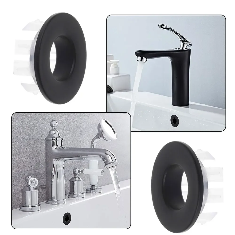 

1Pc Sink Hole Round Overflow Cover Copper Insert Chrome Basin Sink Overflow Cover Bathroom Basin Faucet Insert Chrome Ring