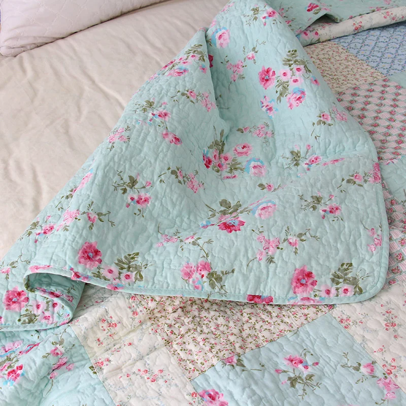 Floral Cotton Quilt Bedspread on The Bed Patchwork Duvet Quilted Blanket Home Padded Coverlet Plaid Cubrecam Bed Cover Colcha