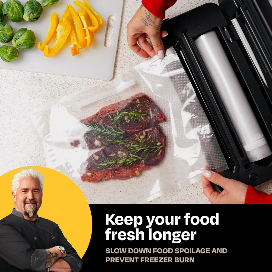 ماكينة تفريغ الهواء المدمجة مع مساحة تخزين مدمجة وأوضاع رطبة جافة مثالية لحفظ الطعام وتخزين طويل الأمد والمطبخ أو