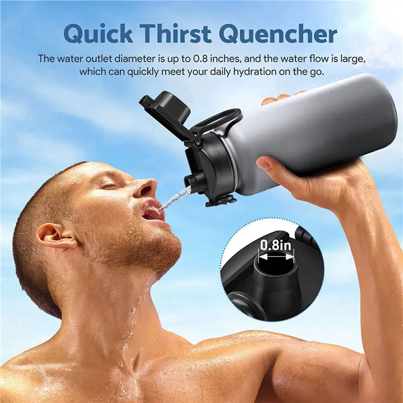 6Pcs Auto Spout Lid For Hydro Flask Wide Mouth 12, 16, 18, 20, 32, 40, 64Oz, Replacement Wide Mouth Lid With Button Lock
