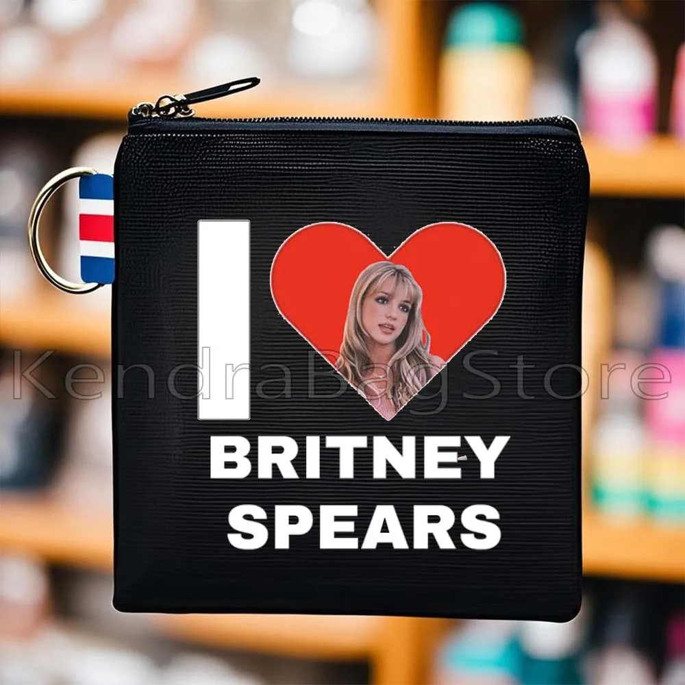 Fashion Britneyspears Black Coin Purse Key Case Heart Pop Art Sexy Britney Spears Music Fan Gifts Cute Small Bag Wallet Pouch