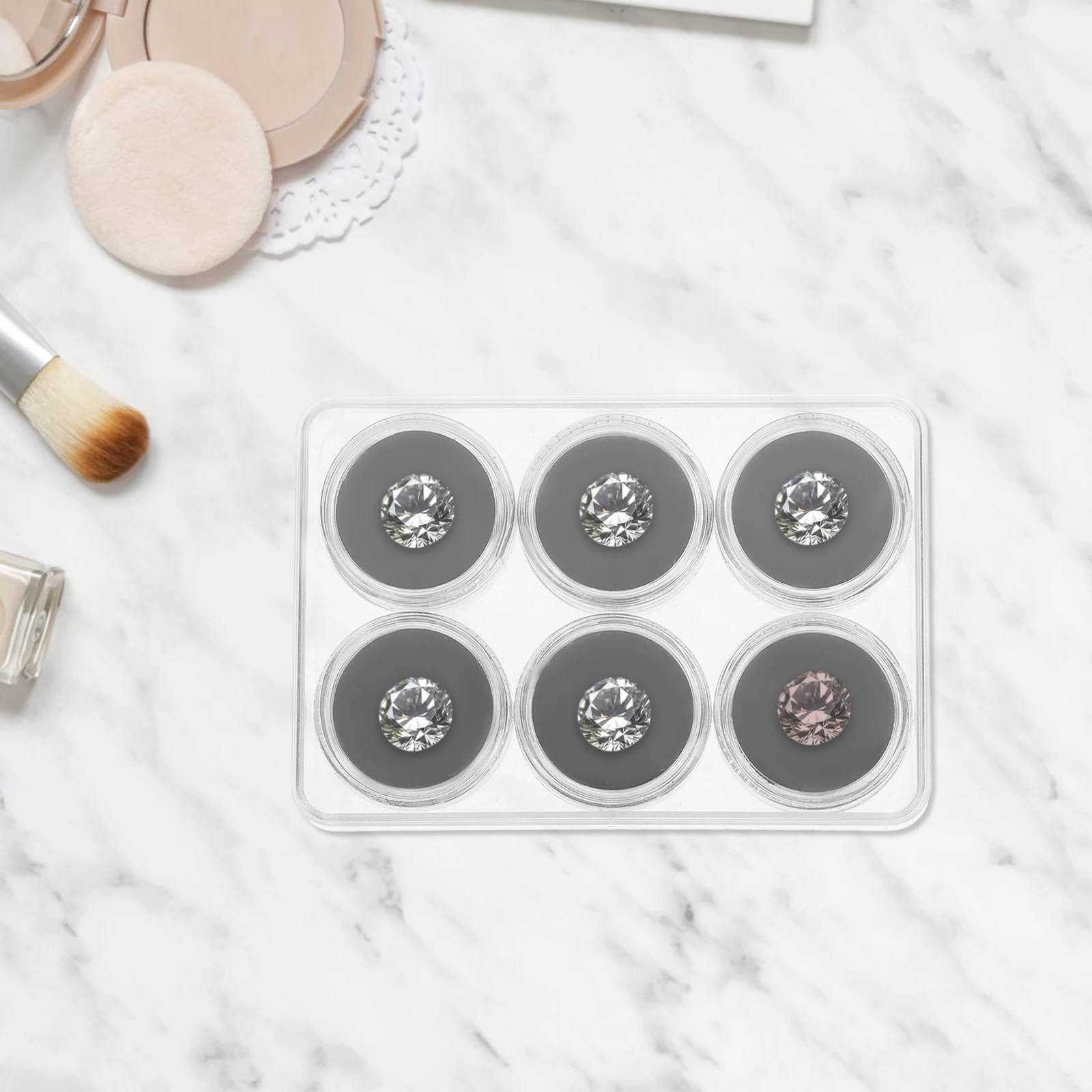 

1 Set Mini Acrylic Gemstone Display Box Threaded Lid Multi-Functional Transparent Storage Organizer Elegant Jewelry Case For