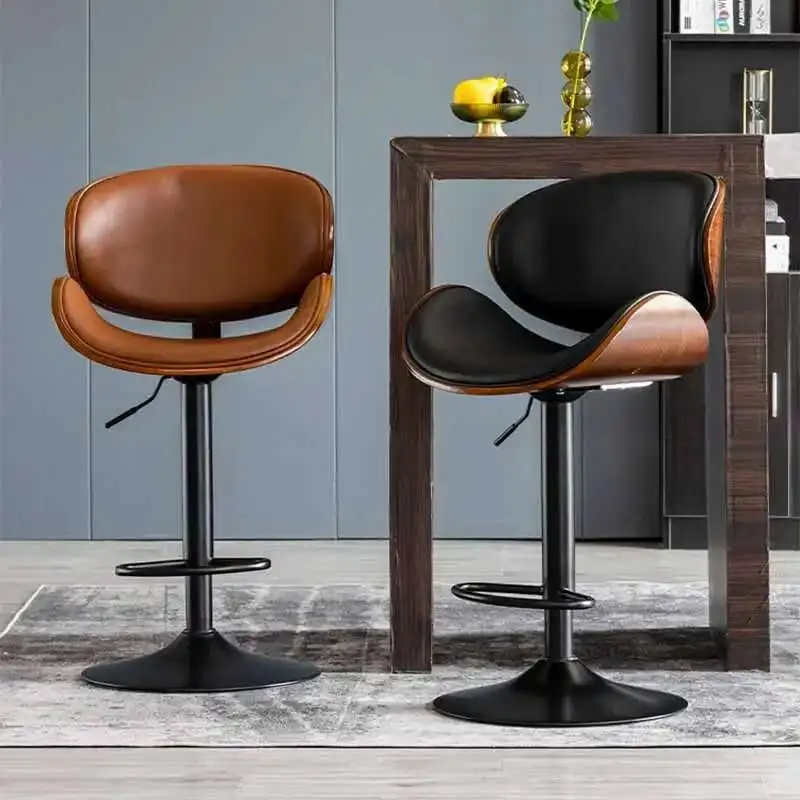 

Party Counter American Bar Chair Designer Backrest Bedrooms Soft Bar Chair Leather Relaxing Taburetes Alto Living Room Furniture