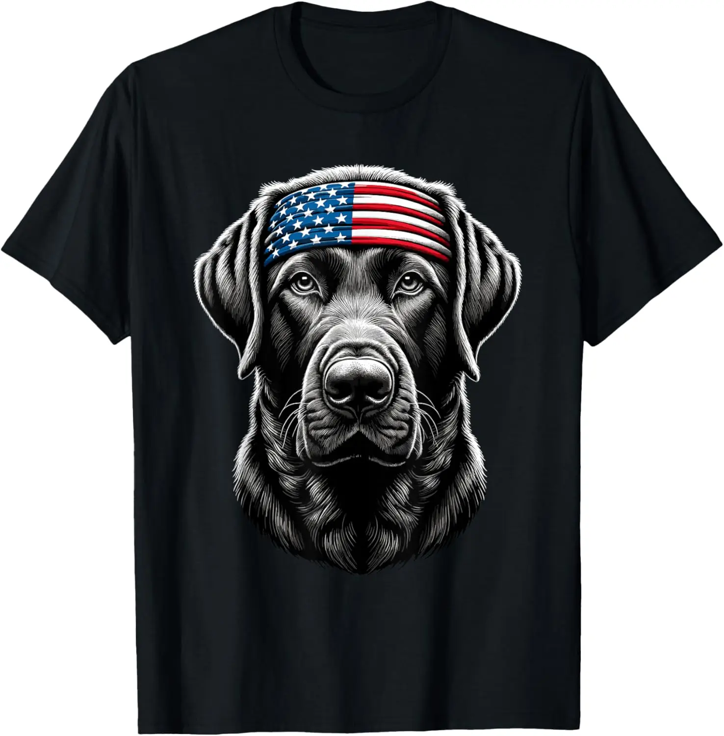 

Футболка с американским флагом США Black Labrador Patriotic Lab 4 июля
