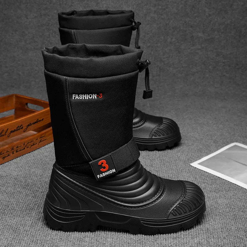 

Men's snow boots new winter casual fashion plush warm anti slip wear-resistant thick sole leisure comfortable outdoor work boots