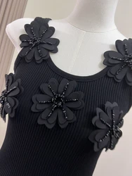 Three-dimensional Flower Sexy Women Camisole Summer Slimming Design Sleeveless Tank Top