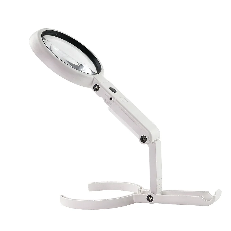 

3x 10x USB 8 LED Lights Handheld Stand Desktop Lamp Reading Maintenance Multipurpose Magnifier Reading Handheld Magnifying Glass