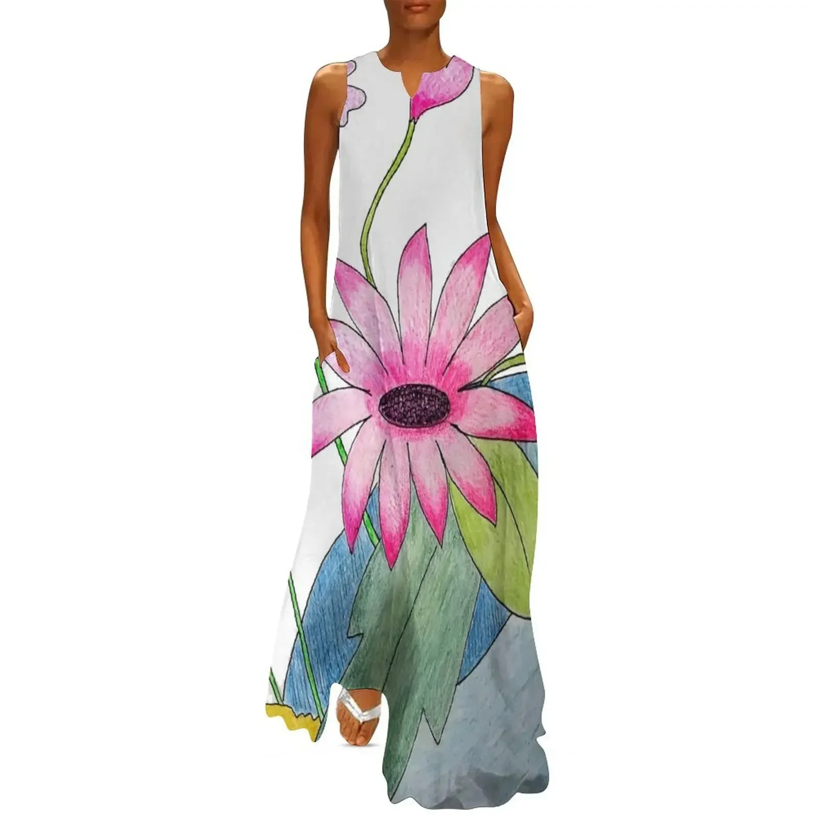 

flowers in a bowl Long Dress evening dress women chic and elegant woman dress summer dresses woman