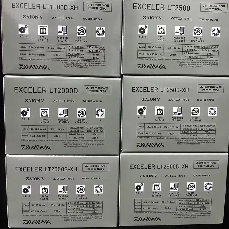 NEW DAIWA Fishing Reel EXCELER LT (Light&Tough) 1000D-6000D-H Light Strong LC-ABS Metail Spool 4KG-12KG Ultraleve 185g-320g image 6