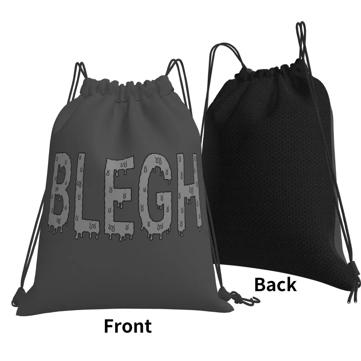 Blegh! - Grey Backpacks Multi-function Drawstring Bags Sports Bag Book Bags for Man Woman School