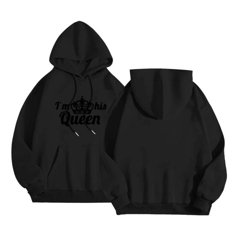 2025 autumn and winter new couple fashion sweet style fun Harajuku letter print loose casual home sports hoodie top clothing