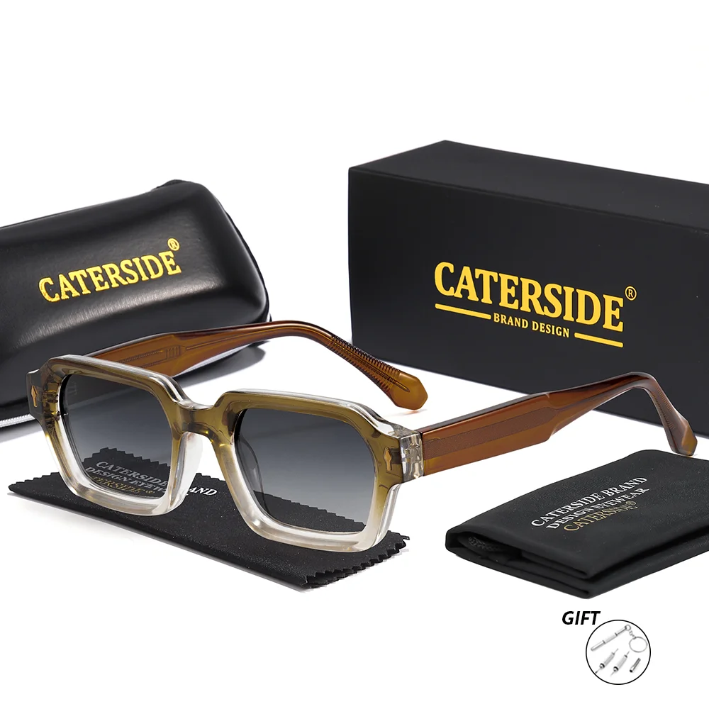 CATERSIDE Neue Retro Unisex Polarisierte Optische Sonnenbrille Hohe Qualität Angepasst Quadratische Linse Vielseitige Brillen UV400 – Detail 8