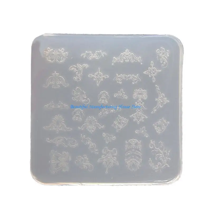 

E56A DIY Jewelry Casting Mold Clay Embossed Tools Retro Epoxy Resin Mold Resin Pendant Mold Unique Earrings Silicone Mold