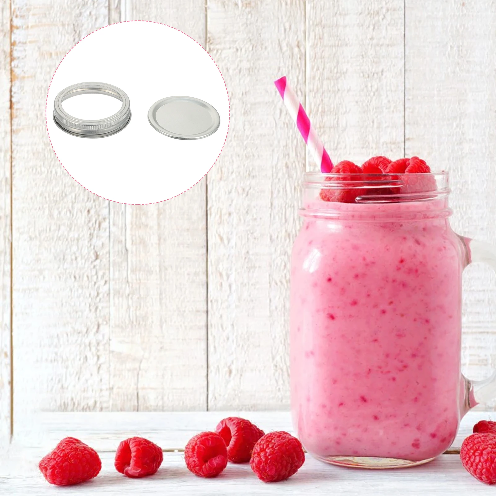 

12 set 70Mm Leak Proof Canning Lids Seal Rings Bands For Jars Replacement Food Storage Tinplate Container Freshness Keeper