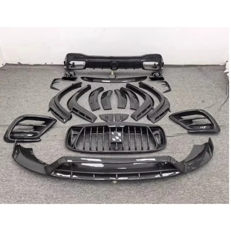 Carbon Fiber Body Kit Front Rear Lip Wheel Eyebrow Grille Top Wing Fog Lamp Frame Fit GLS63